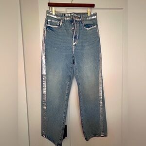 Mango Silver Trim Blue Jeans